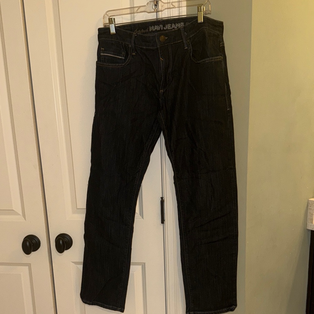 Mavi Men's Black Straight-Leg Jeans